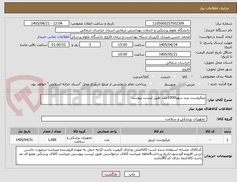 میکروست برند سوپا1000عدد طبق لیست پیوست