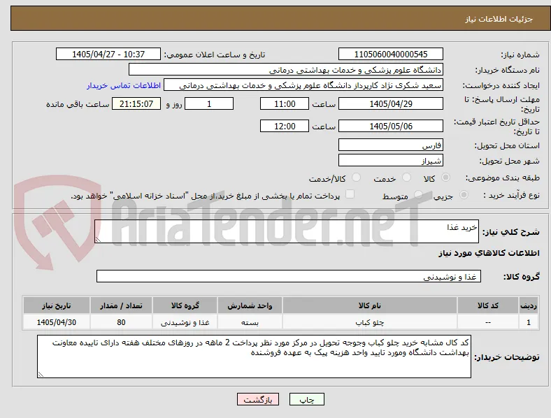 خرید غذا