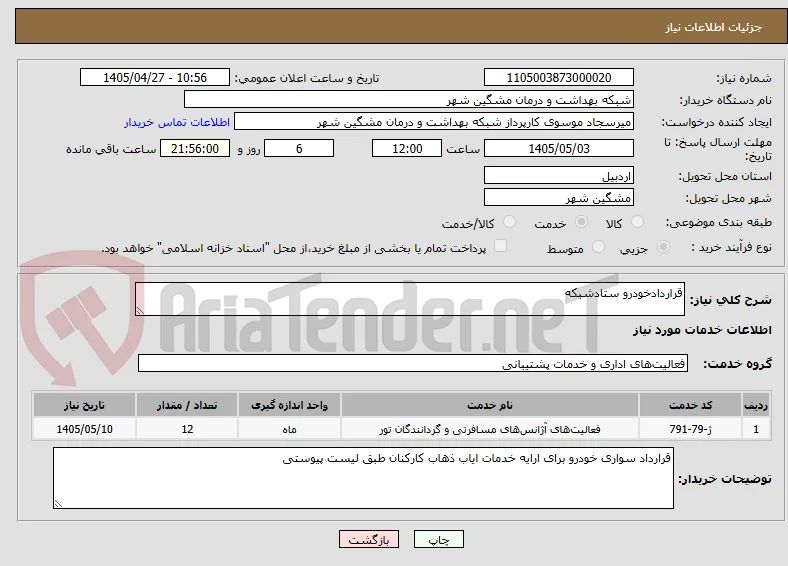 قراردادخودرو ستادشبکه