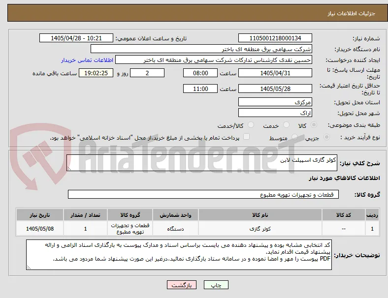 کولر گازی اسپیلت لابن