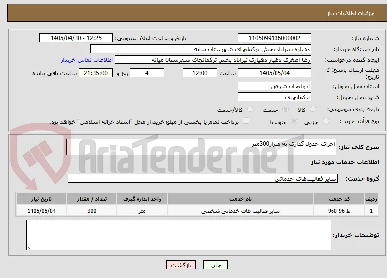 اجرای جدول گذاری به متراژ300متر