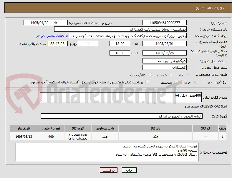 400عدد زونکن A4