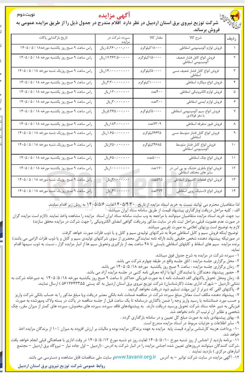 فروش انواع سیم آلومینیومی اسقاطی با مغز فولادی 