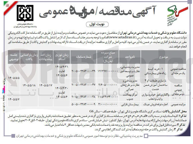 اجاره غرفه فروش عینک بیمارستان فارابی 