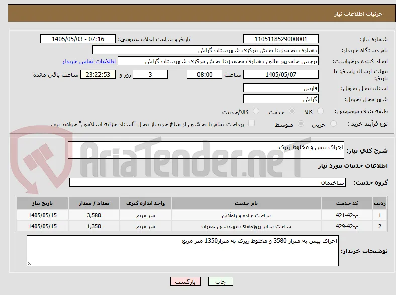اجرای بیس و مخلوط ریزی