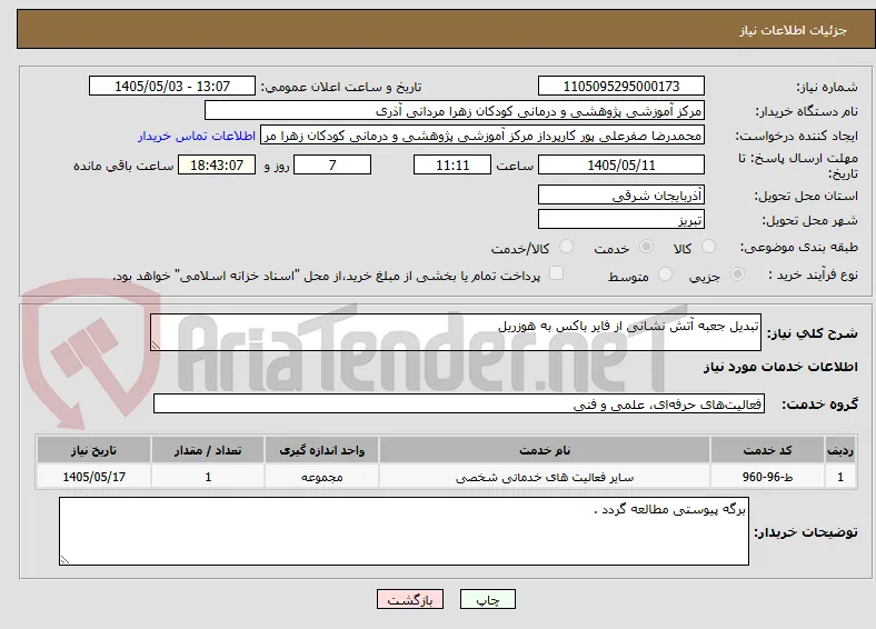 تبدیل جعبه آتش نشانی از فایر باکس به هوزریل 
