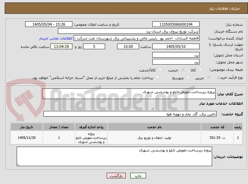 پروژه زیرساخت،تعویض تابلو و پوششی شهری