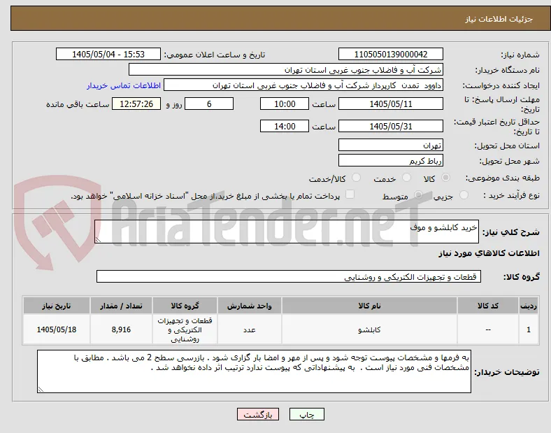 خرید کابلشو و موف
