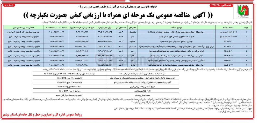 اجرای درزگیری و روکش آسفالت حفاظتی محور جم- فیروزآباد 