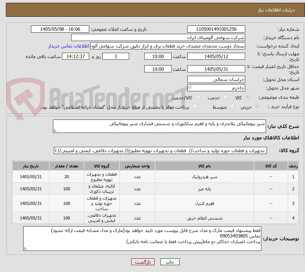شیر ‎پنوماتیکی‏ ‎پلانجری‏ و پایه‏ و اهرم ‎سلکتوری‏‏ و شستی ‎فشاری‏ ‎شیر پنوماتیکی‏