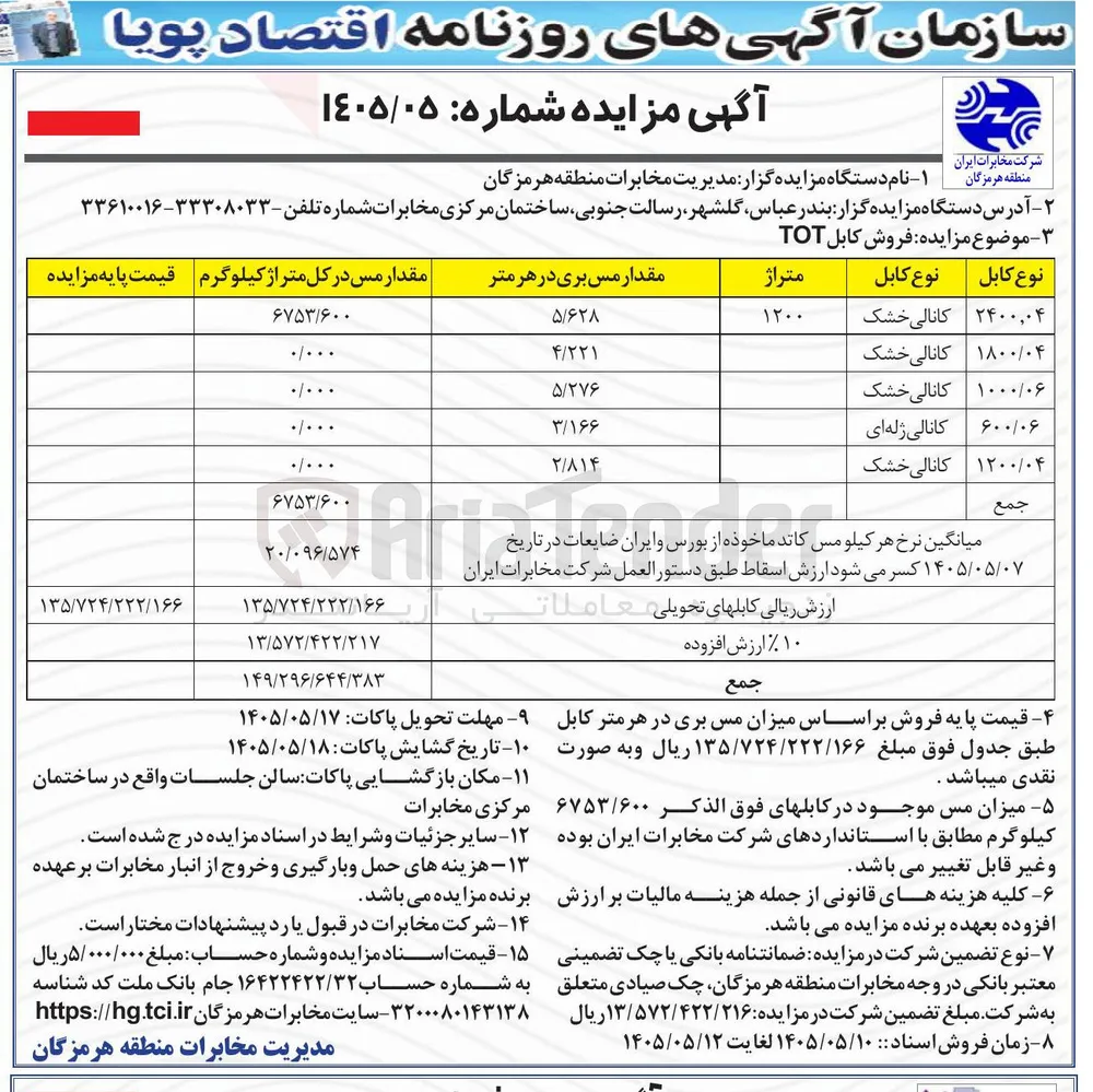 فروش کابل TOT