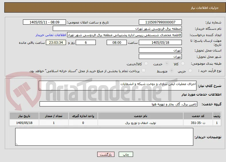اجرای عملیات ایمن سازی و دوخت شبکه و انشعابات
