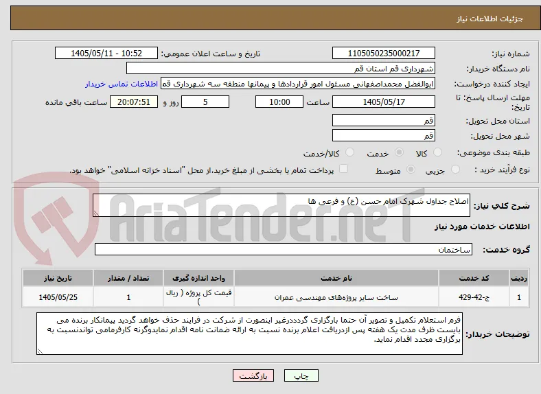 اصلاح جداول شهرک امام حسن (ع) و فرعی ها