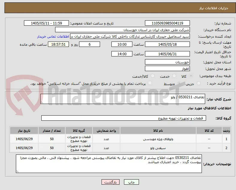 تقاضای 0530211 / ولو