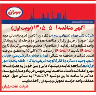 تامین نیروی انسانی