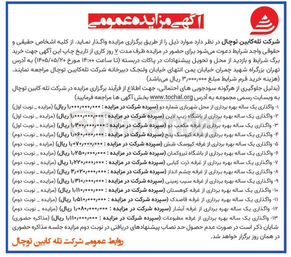 واگذاری یک ساله بهره برداری از محل شهربازی شماره دو 