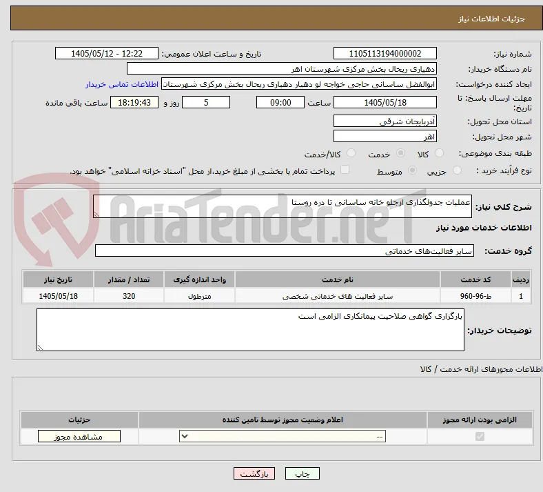 عملیات جدولگذاری ازجلو خانه ساسانی تا دره روستا