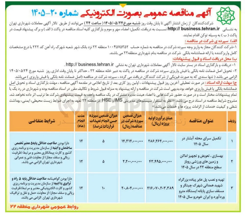 تهیه و نصب پل عابر پیاده، مسقف سازی پایانه ایستگاه مترو