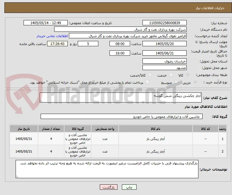 آچار چکشی رینگی شش گوشه
