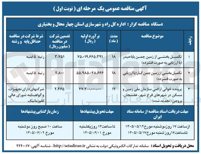 تکمیل بخشی از زمین چمن کیار 