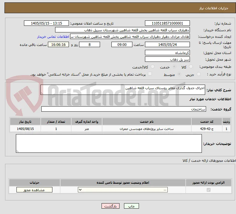 اجرای جدول گذاری معابر روستای سراب قلعه شاهین 