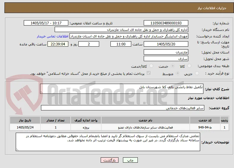 تکمیل نقاط رانشی بالف کلا شهرستان بابل