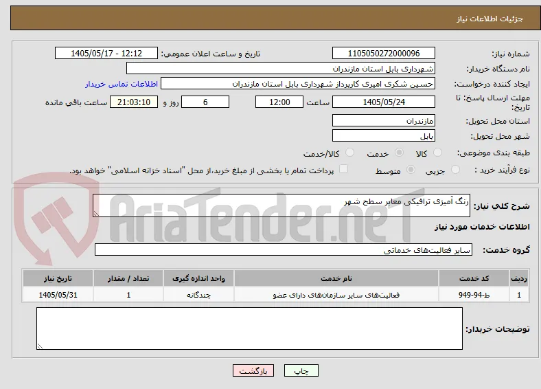 رنگ آمیزی ترافیکی معابر سطح شهر