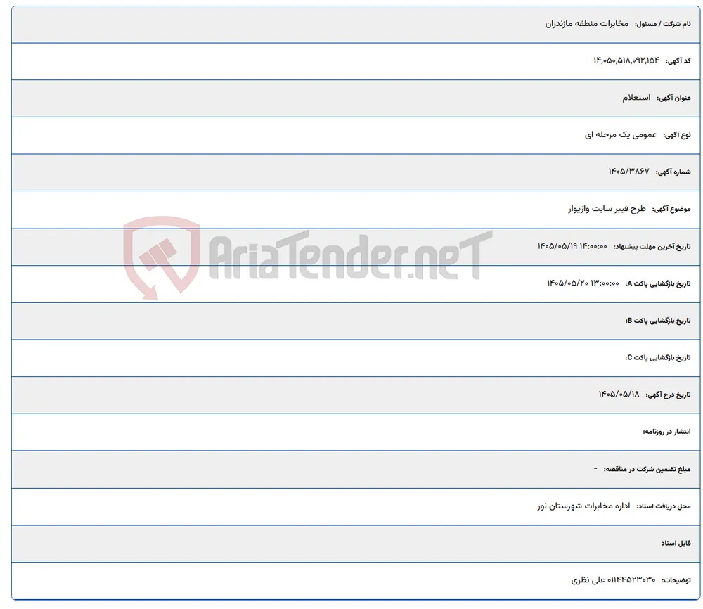طرح فیبر سایت وازیوار