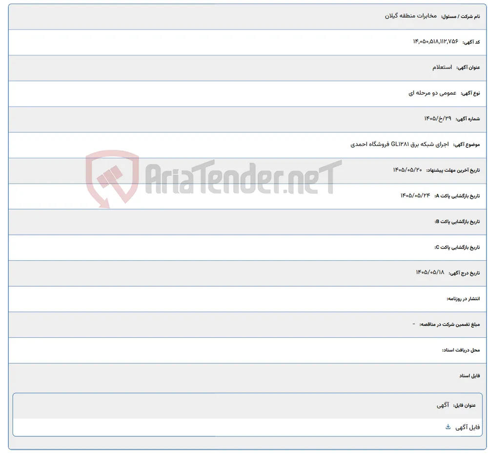 اجرای شبکه برق GL1281 فروشگاه احمدی