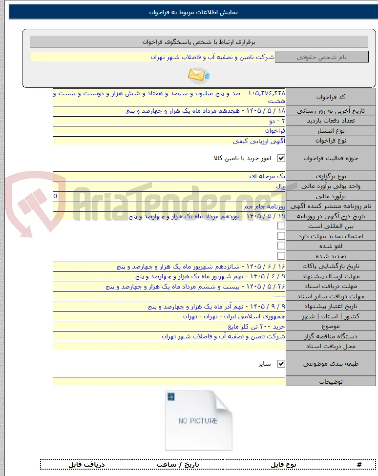 خرید ۳۰۰ تن کلر مایع