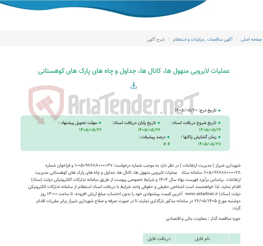 عملیات لایروبی منهول ها، کانال ها، جداول و چاه های پارک های کوهستانی