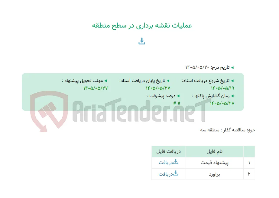 عملیات نقشه برداری در سطح منطقه