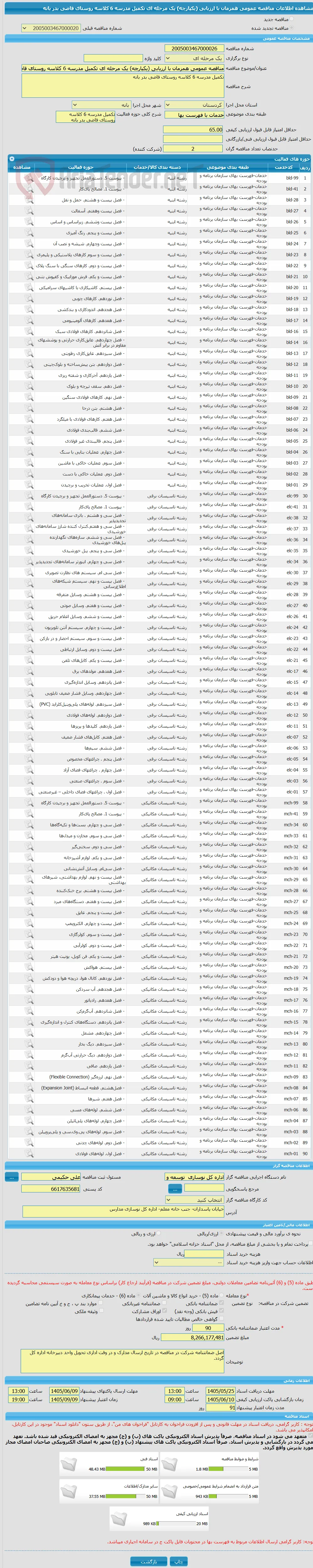 مناقصه عمومی همزمان با ارزیابی (یکپارچه) یک مرحله ای تکمیل مدرسه 6 کلاسه روستای قاضی بدر بانه