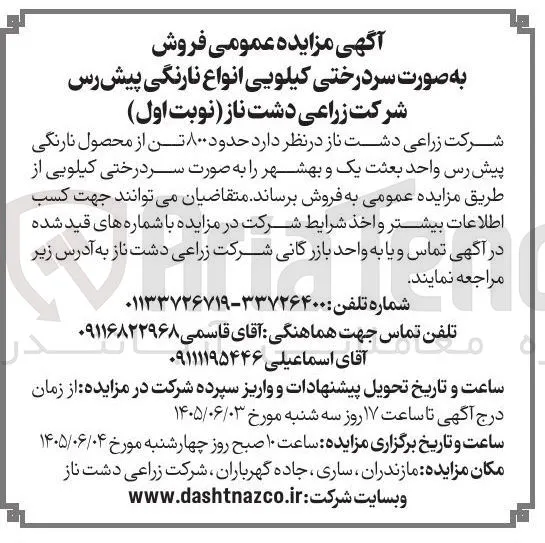 فروش سردرختی کیلویی انواع نارنگی پیش رس