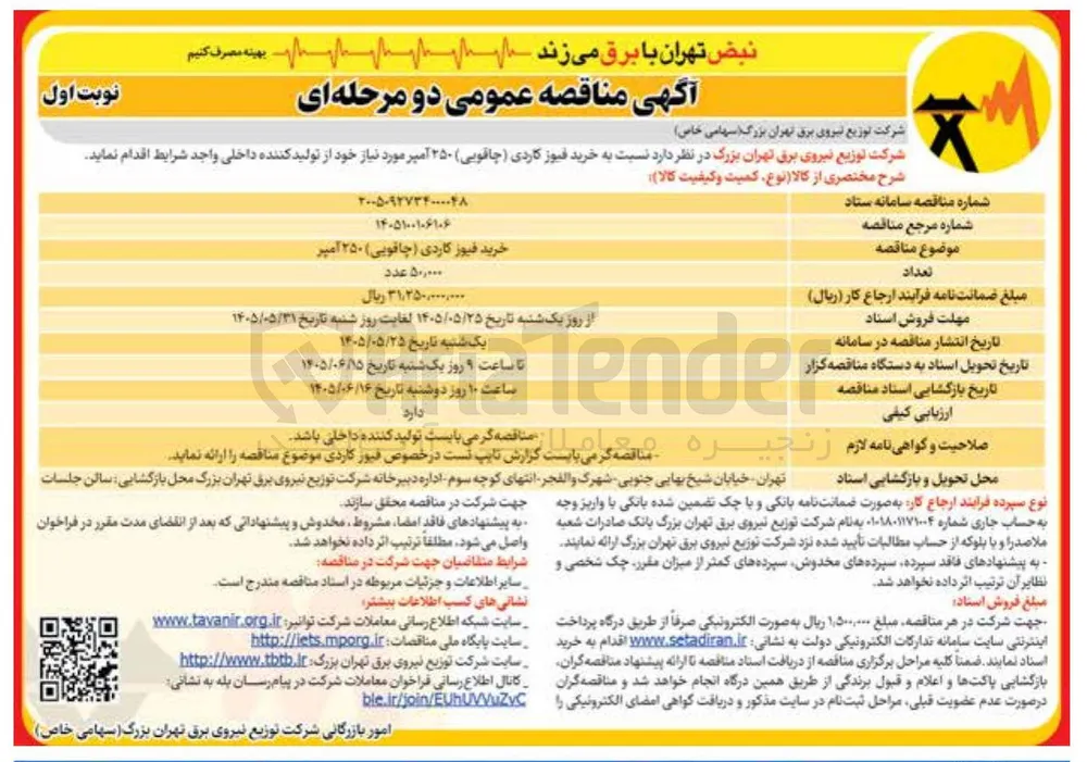 خرید فیوز کاردی (چاقویی) ۲۵۰ آمپر