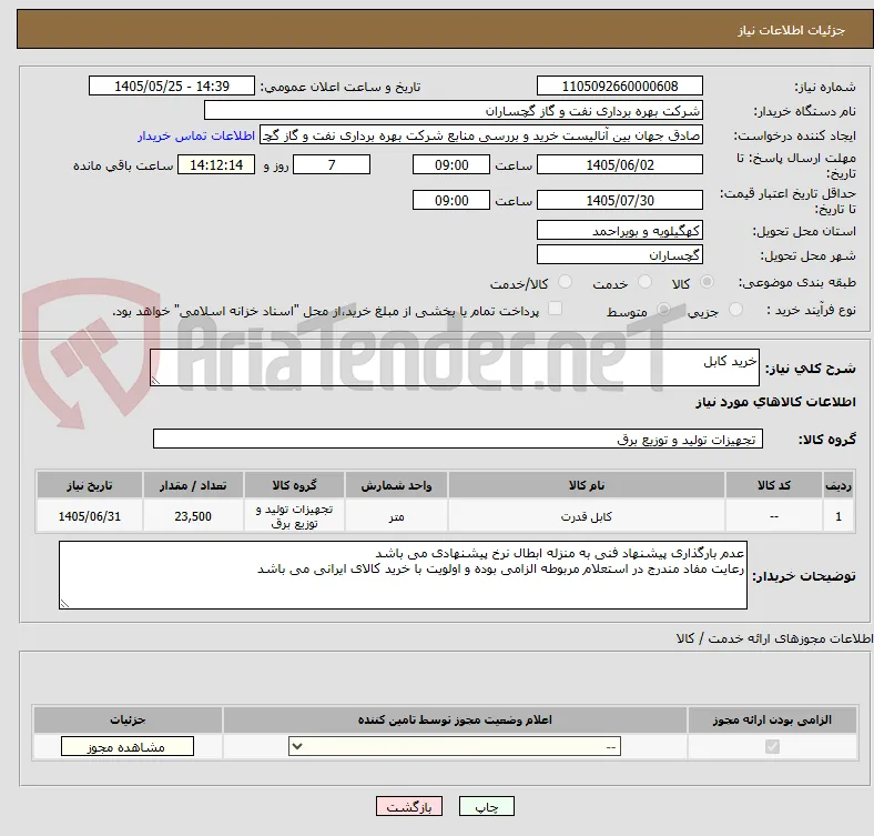 خرید کابل