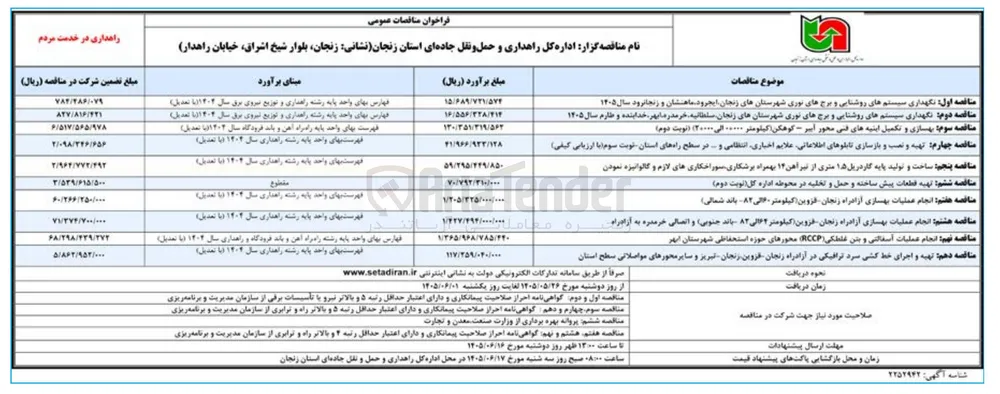  انجام عملیات بهسازی آزادراه زنجان - قزوین 