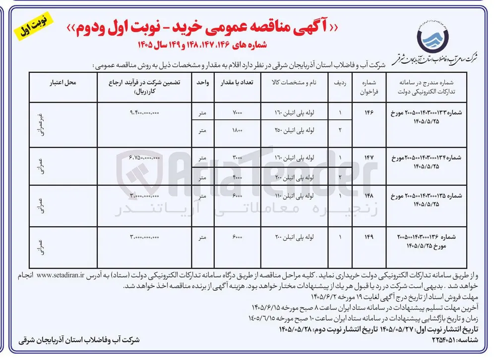 خرید لوله پلی اتیلن 160 و 200