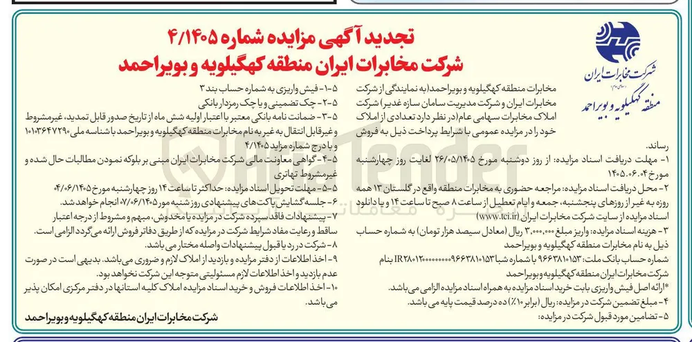 فروش ۲۲۵۰ سهم از سهام شرکت مخابراتی