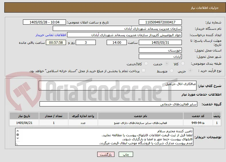 صافکاری اتاق جرثقیل