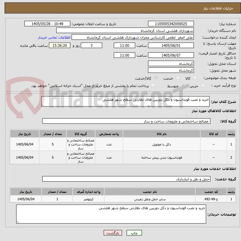 خرید و نصب فونداسیون و دکل دوربین های نظارتی سطح شهر هلشی