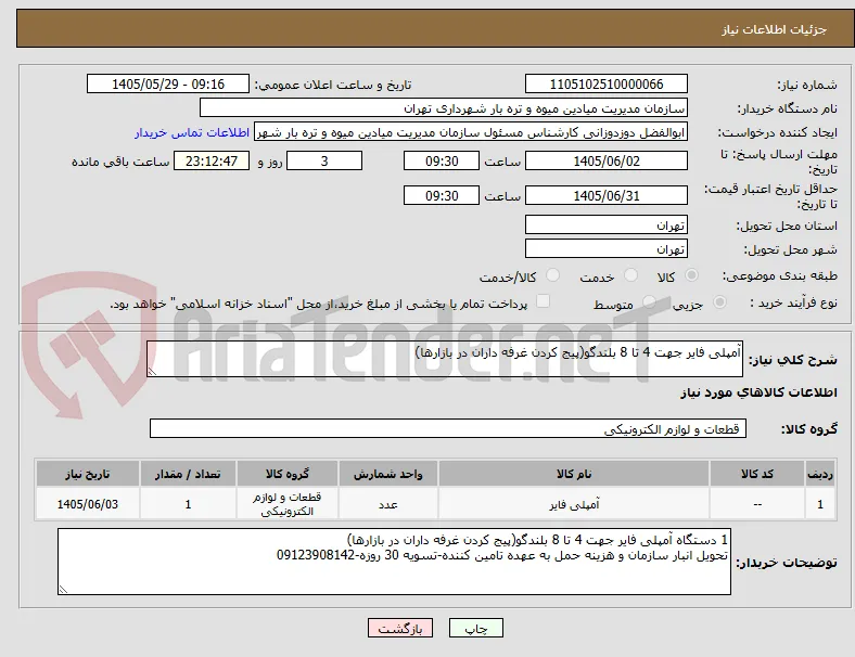 آمپلی فایر جهت 4 تا 8 بلندگو(پیج کردن غرفه داران در بازارها)