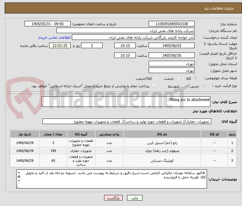 fitting acc to attachment