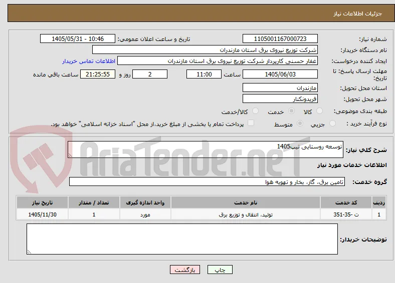 توسعه روستایی تیپ1405