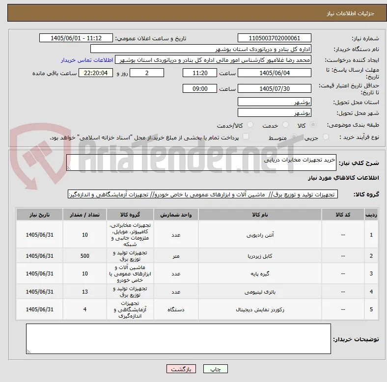 خرید تجهیزات مخابرات دریایی