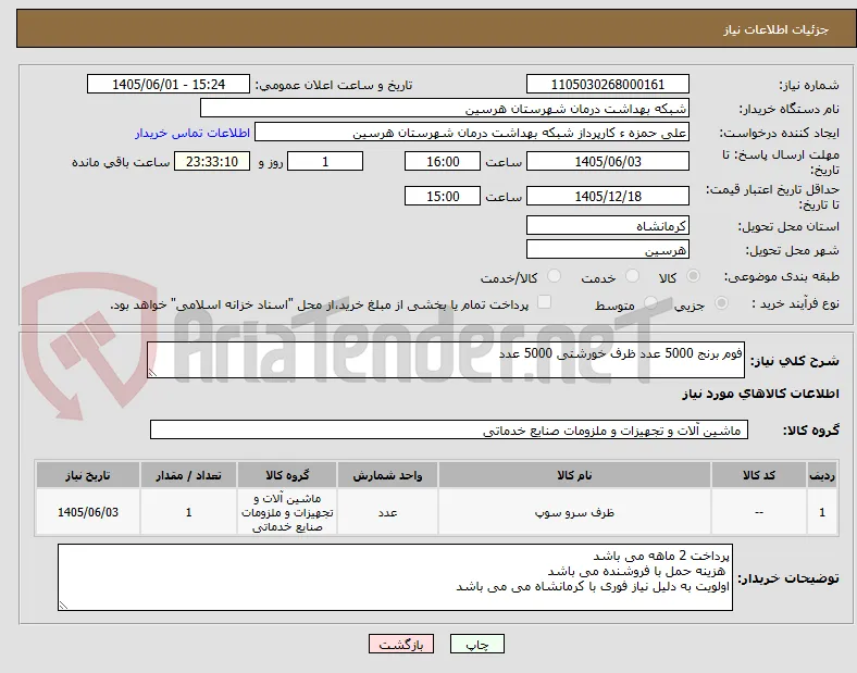 فوم برنج 5000 عدد ظرف خورشتی 5000 عدد