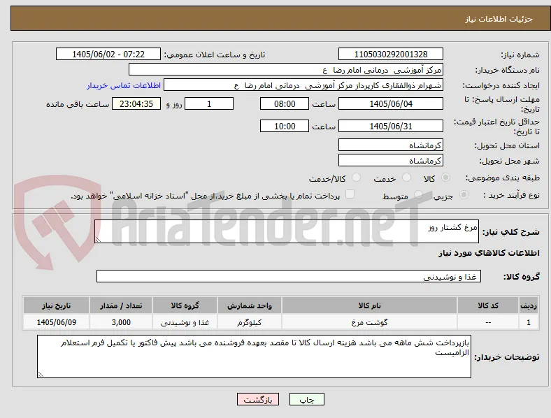 مرغ کشتار روز 