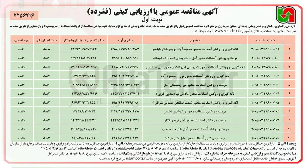 لکه گیری و روکش آسفالت محور شهید صالحی (بندپی شرقی )
