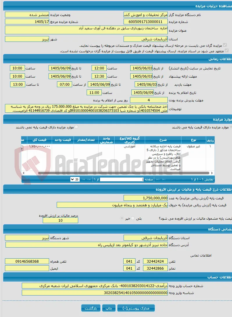 اجاره ساختمان زنبورداری سابق در دهکده فن آوری سعید آباد