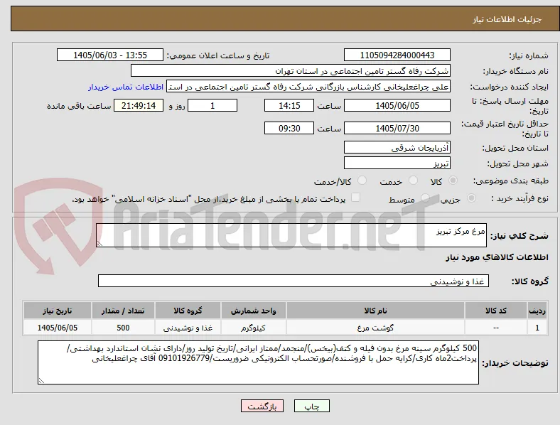 مرغ مرکز تبریز